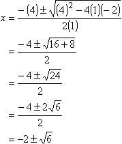 x = -2  sqrt(6)